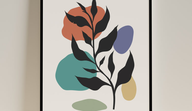 Premium Wall Art Pakistan – Verdant Noir 12X16: Nature’s Elegance Framed in Organic Art