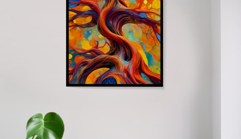 Illuminate Your Home with Opulent Solaris Roots Art (12X16)
